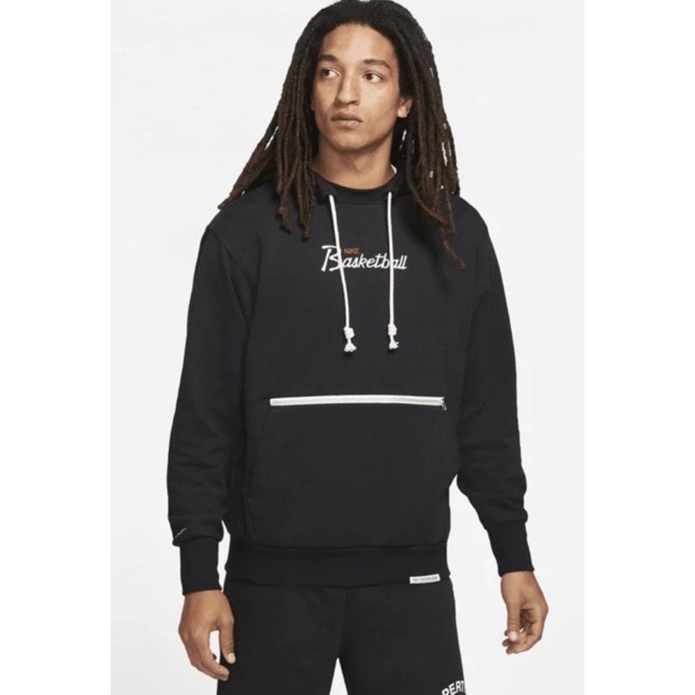 Nike Standard Issue Dri-Fit Hoodie XL Black Basketball  Pullover Zipper Pocket